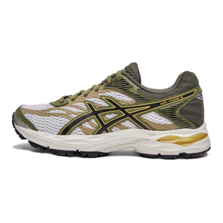 ASICS Gel Flux 4 Abrasion Resistant Low top Kids' Running Shoes Gray Yellow Unisex