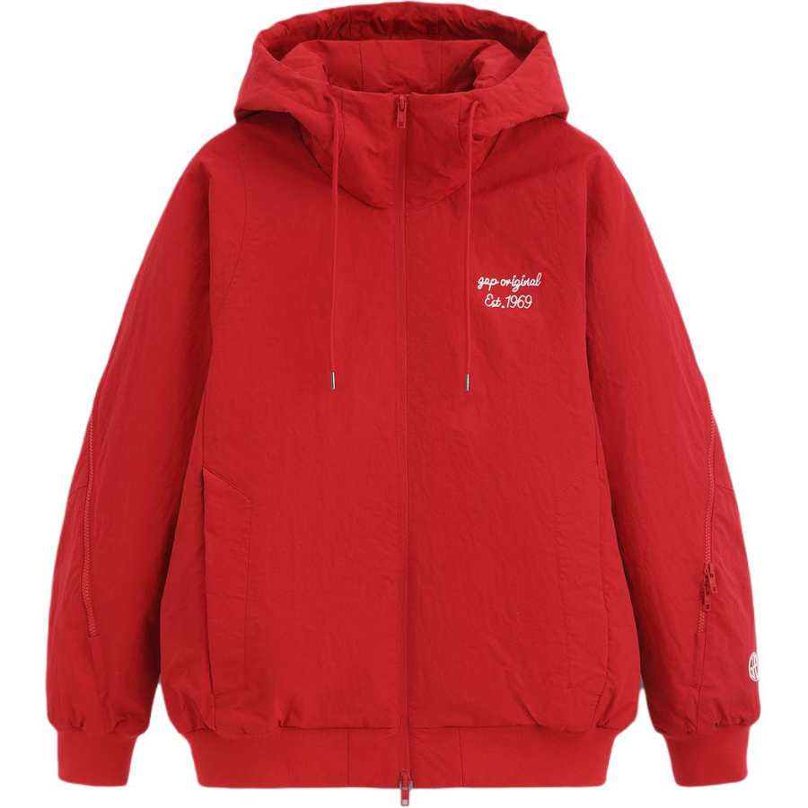 GAP x ZHONGGUOJINGJU Logo Embroidery Fleece Lined Loose Fit Hoodie Jacket Men's