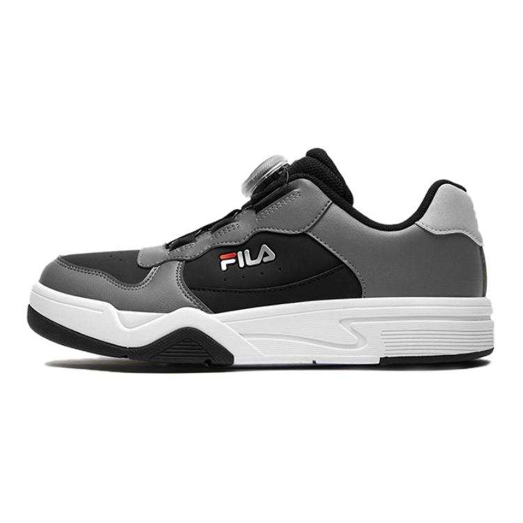 FILA KIDS Boa Slip Resistant Low top Kids Lifestyle Shoes Black Gray Kids'