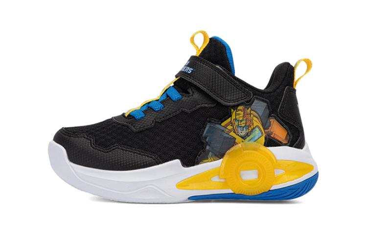 XTEP Cushioning Abrasion Resistant Cushioning, Wear Resistant Mid top Children's Basketball Shoes Black