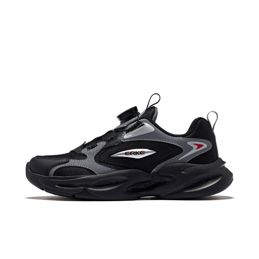 ERKE KIDS Synthetic Leather, Textile Slip Resistant Lightweight Cushioning Low top Kids Lifestyle Shoes