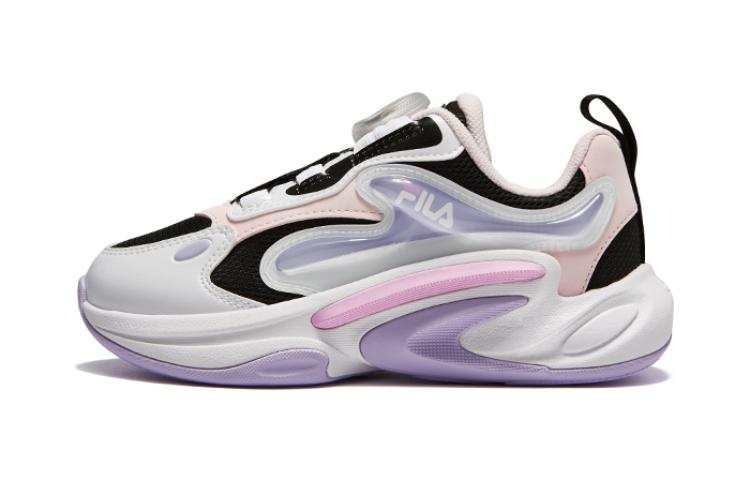 FILA KIDS Sports Cushioning Low top Kids' Running Shoes Pu Mist Tender Powder Children Aged 3 7 Years Old