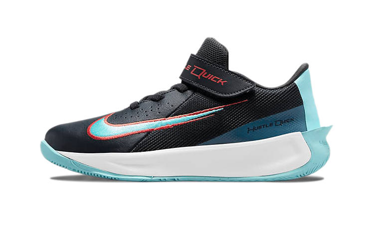 Nike Nike Team Hustle Quick 3 Low top Children's Basketball Shoes Black Blue Children Aged 3 7 Years Old