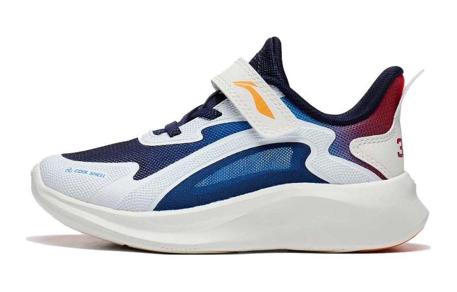 Li-Ning YOUNG Li Ning YOUNG Abrasion Resistant Breathable Abrasion Resistant Breathable Kids Lifestyle Shoes White Blue Red Kids'