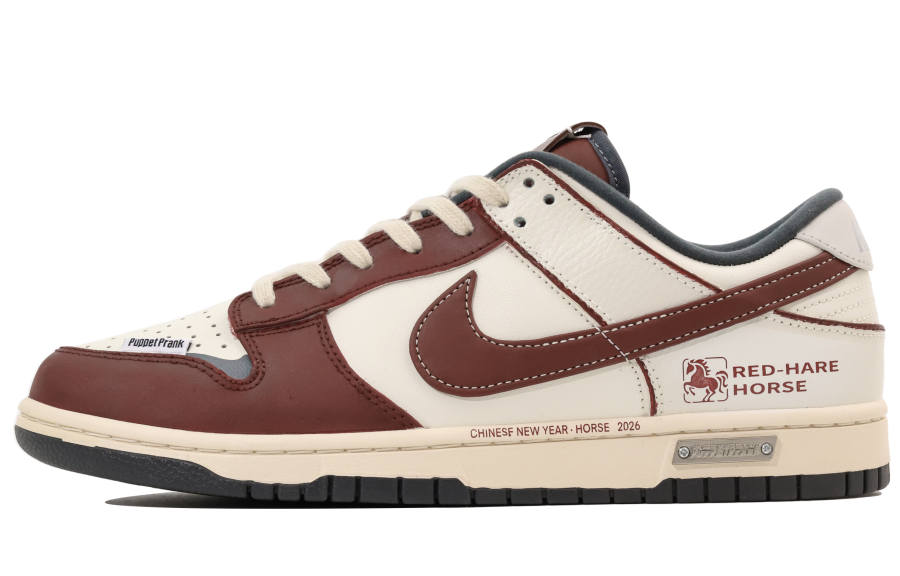 Nike Nike Dunk Abrasion Resistant Low top Skateboard Shoes Men's Burgundy