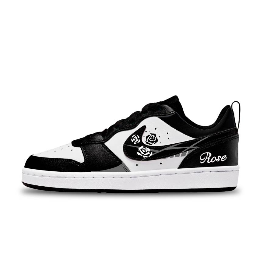 Nike Nike Court Borough Dark Night Rose Leather Abrasion Resistant Abrasion Resistant Low top Kids' Skateboarding Shoes