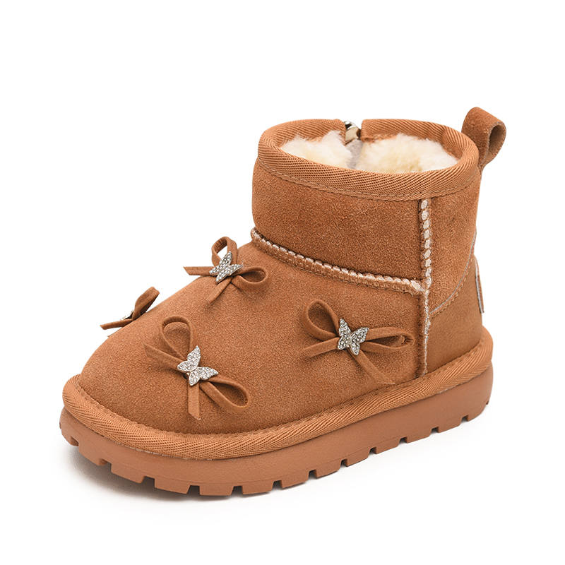 BODING BODING Fashionable Fleece Lined Slip Resistant Anti Kick Thermal Slip Resistant Anti Kick Thermal Mid top Kids' Boots
