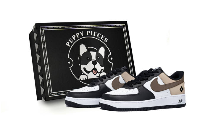 Nike Nike Air Force 1 Leather Low top Kids' Skateboarding Shoes White Brown Teenagers