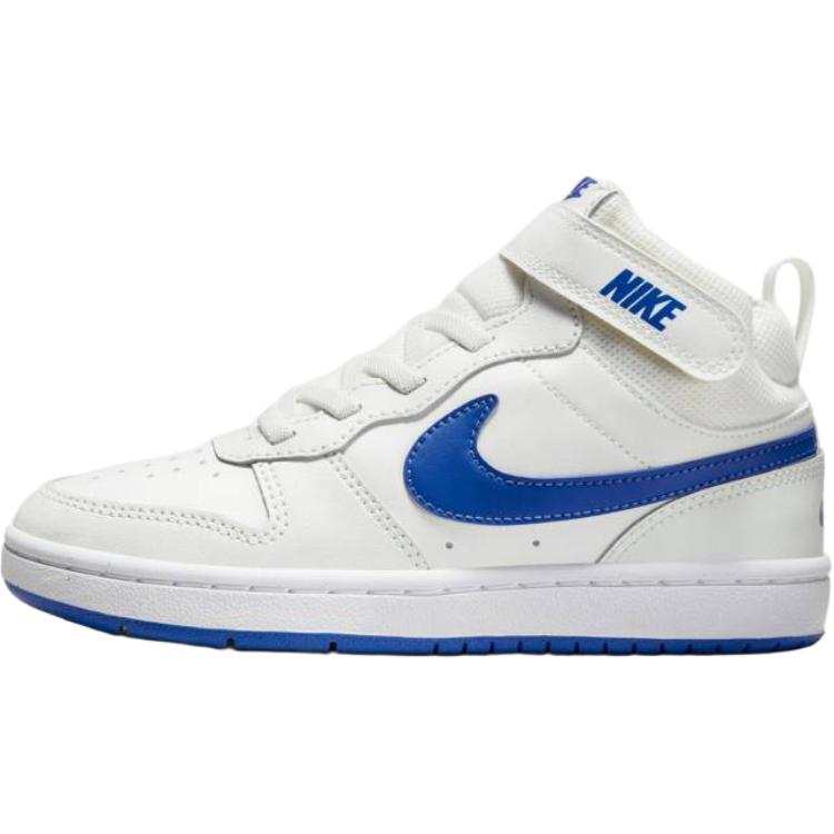 Nike Nike Court Borough 2 Slip Resistant Anti Kick Mid top Kids' Skateboarding Shoes White Children Aged 3 7 Years Old