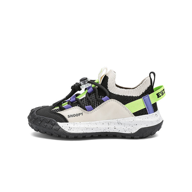 SNOOPY Explorer Abrasion Resistant Slip Resistant Low top Kids Lifestyle Shoes Black Green Kids'