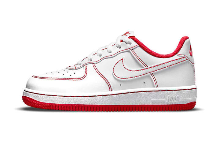 Nike Nike Air Force 1 Low top Kids' Skateboarding Shoes White Red Children Aged 3 7 Years Old