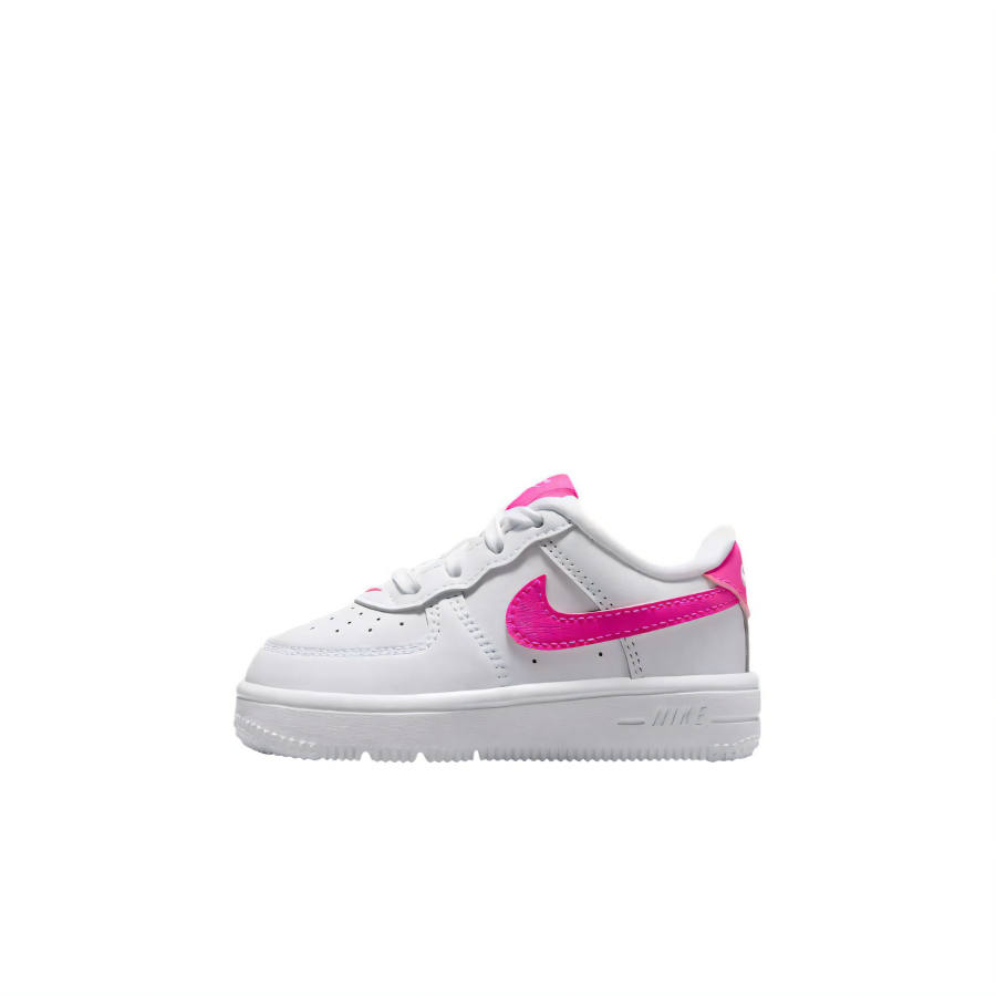 Nike Nike Air Force 1 Classic And Versatile Abrasion Resistant Abrasion Resistant Toddler Shoes White/Laser Fuchsia