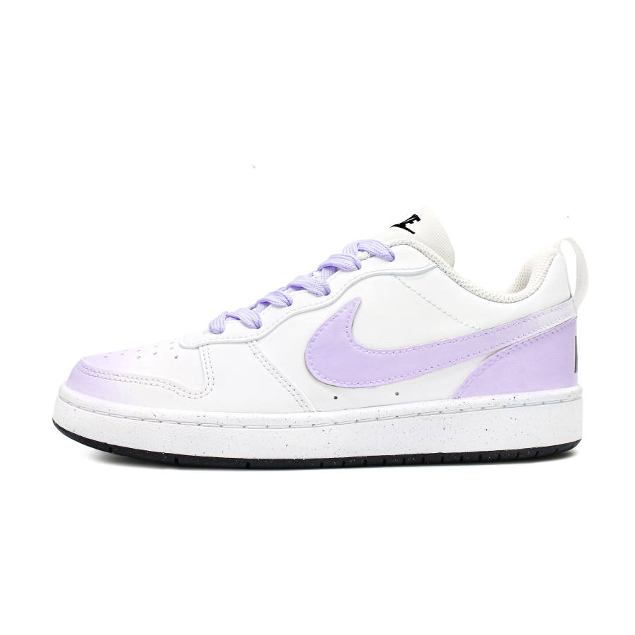 Nike Nike Court Borough Slip Resistant Abrasion Resistant Low top Kids' Skateboarding Shoes Purple White Teenagers