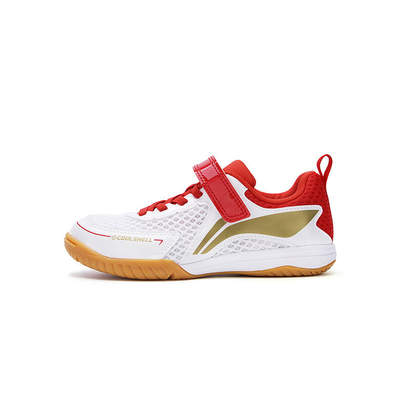 Li-Ning Li Ning Table Tennis Collection Low top Training Shoes White/Fiery Red/Bright Gold Kids'