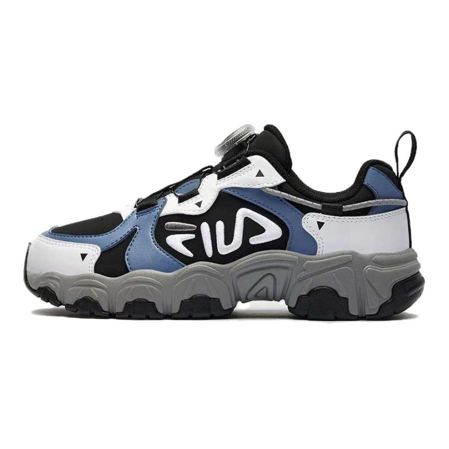 FILA KIDS FLUID TD Abrasion Resistant Low top Kids' Running Shoes Blue White Black
