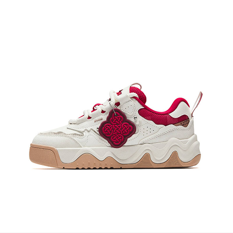 Antakids Low top Skateboard Shoes White Red Teenagers