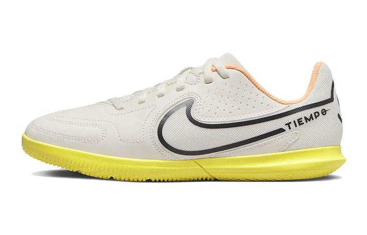 Nike Nike Legend 9 Club IC Slip Resistant Cushioning Abrasion Resistant Low top Kids' Soccer Shoes Gray Black Yellow Kids'