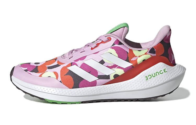 Adidas Marimekko x Adidas EQ21 Run Slip Resistant Abrasion Resistant Low top Kids' Running Shoes Pink White Teenagers