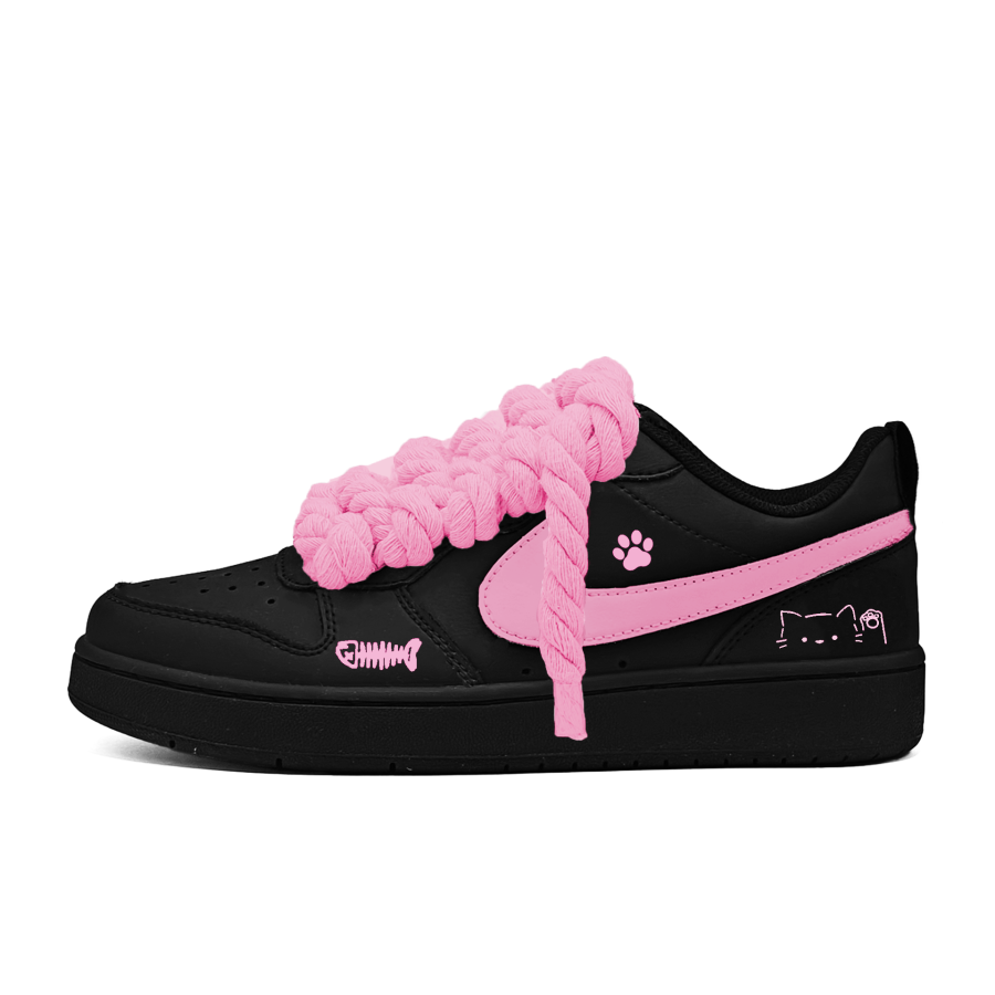 Nike Nike Court Borough Soft Pink Sweetheart Leather Slip Resistant Low top Kids' Skateboarding Shoes Pink