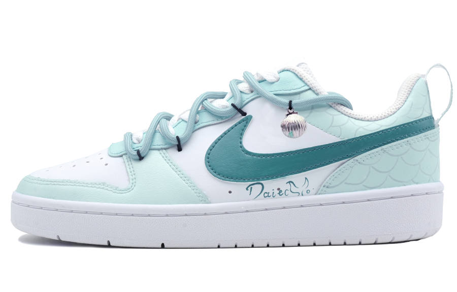 Nike Nike Court Borough Mermaid Princess 6 Low top Kids' Skateboarding Shoes Light Cyan Teenagers