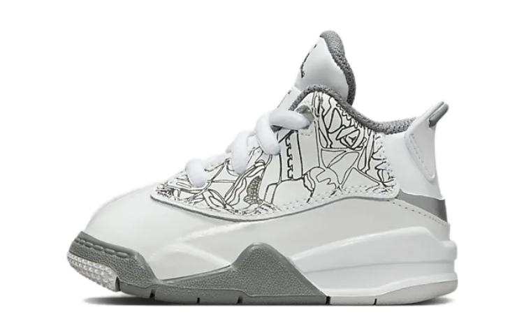 Jordan Jordan Dub Zero Abrasion Resistant High top Baby & Toddler Shoes White Gray Infant And Toddler