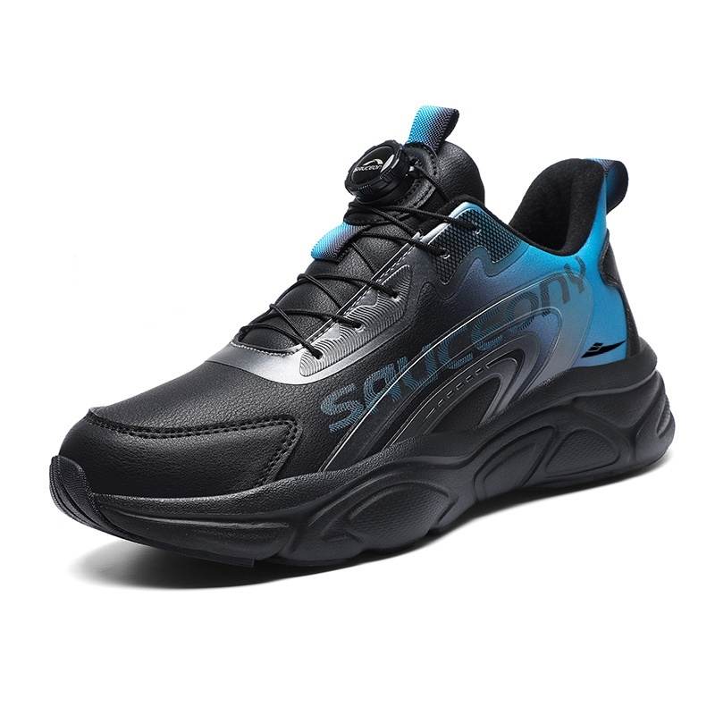 KUDING Microfiber Leather Cushioning Slip Resistant Abrasion Resistant Support Thermal Low top Running Shoes Unisex