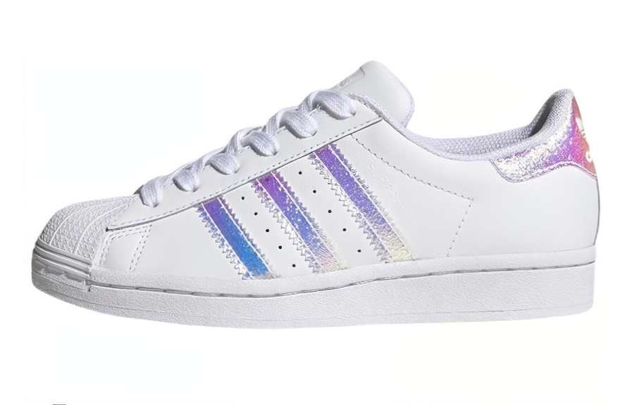 Adidas Originals SUPERSTAR J Low top Skateboard Shoes White Pink Purple