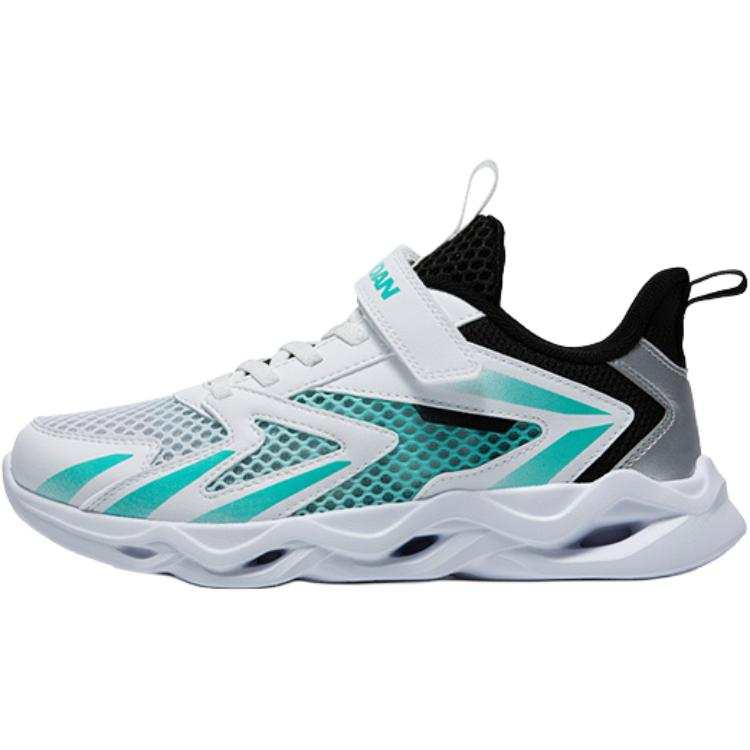 QIAODAN Fabric Low top Running Shoes White Green Teenagers
