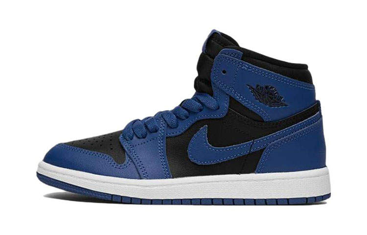 Jordan Jordan Air Jordan 1 High top Children's Basketball Shoes Black Blue Children Aged 3 7 Years Old