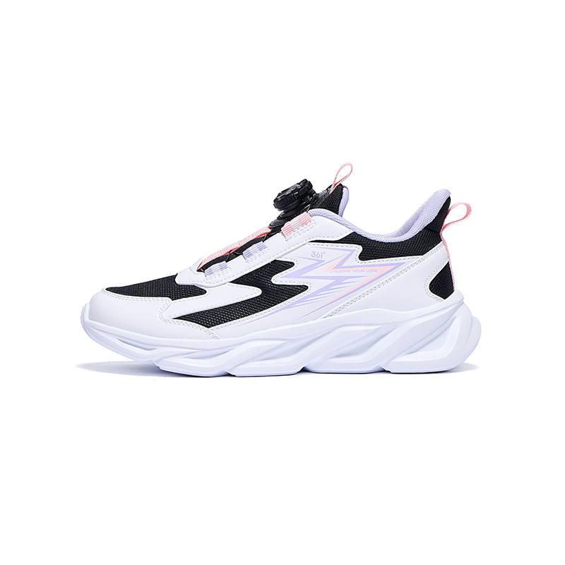 361°KIDS Fabric Low top Running Shoes Black White Unisex