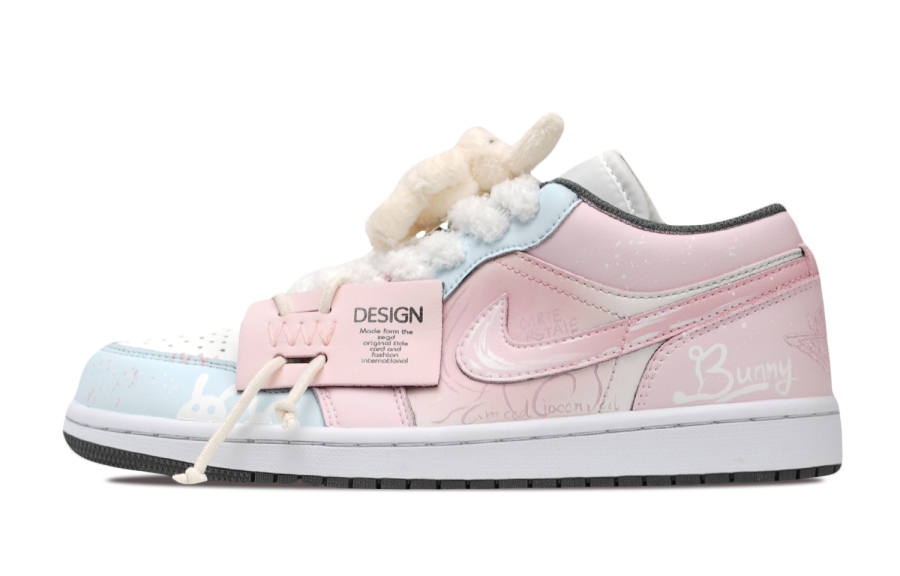 Jordan Jordan Air Jordan 1 Low top Children's Basketball Shoes Blue Pink Teenagers