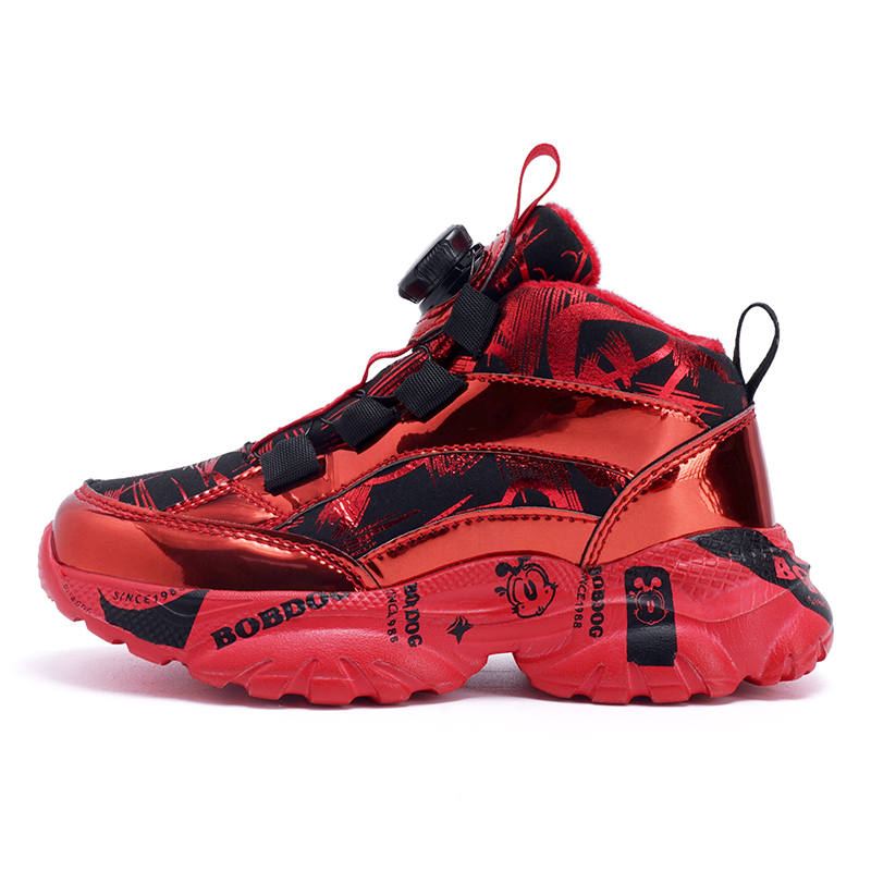 BOBDOG Trendy Versatile Fashion Thickened And Fleece Lined Sports Slip Resistant Anti Kick Thermal Mid top