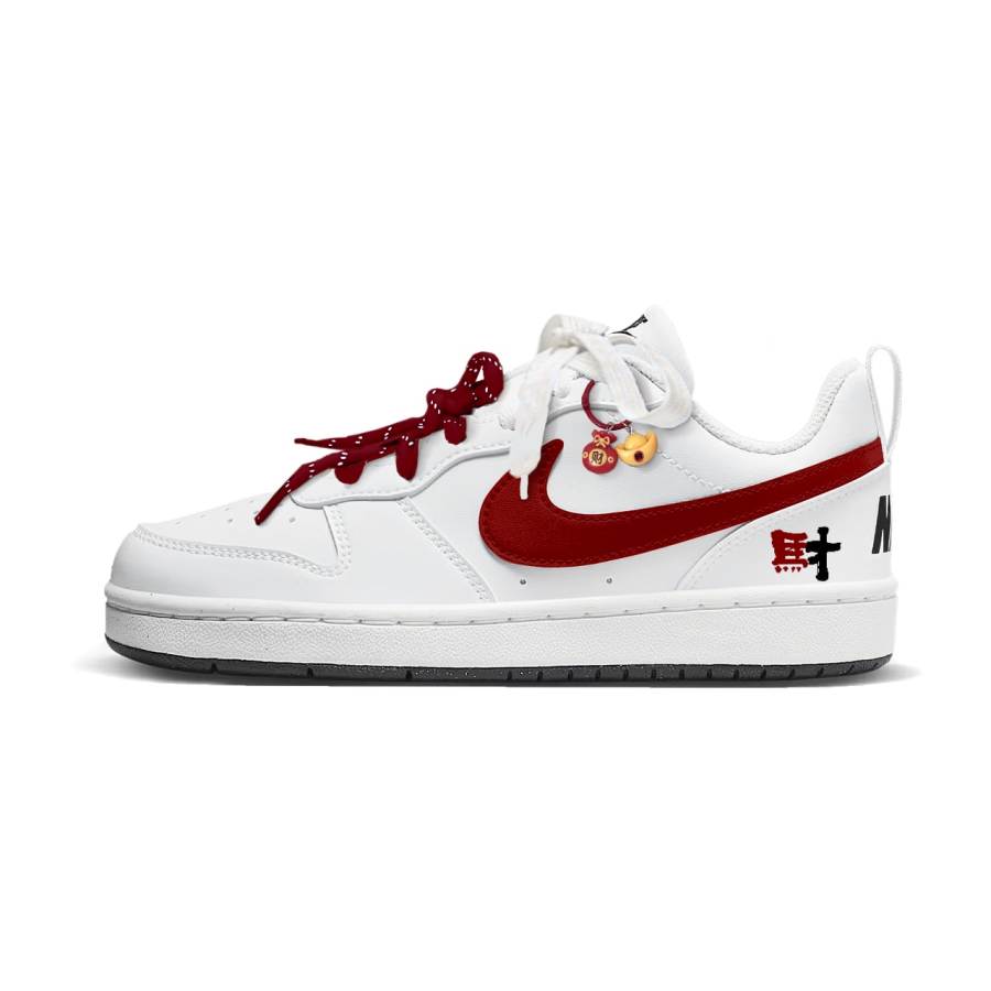 Nike Nike Court Borough Instant Prosperity Low top Kids' Skateboarding Shoes White Red Black Teenagers