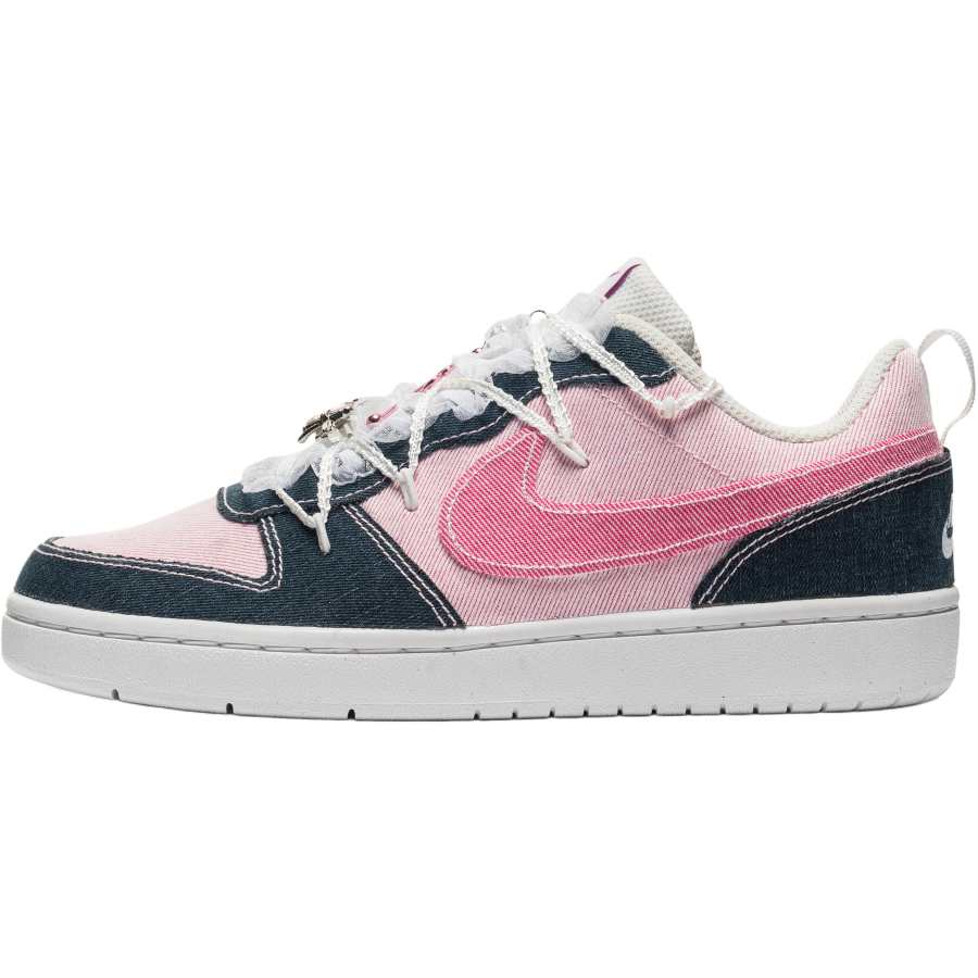 Nike Nike Court Borough 2 Berry Denim Leather Low top Kids' Skateboarding Shoes Pink Unisex