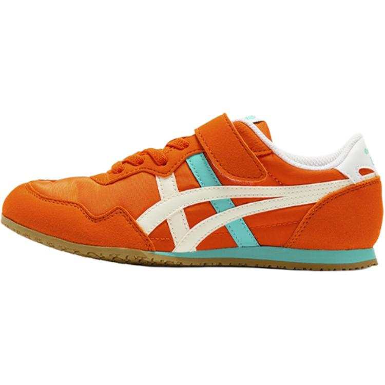 Onitsuka Tiger Synthetic Leather, Textile Abrasion Resistant Abrasion Resistant Low top Kids Lifestyle Shoes Orange