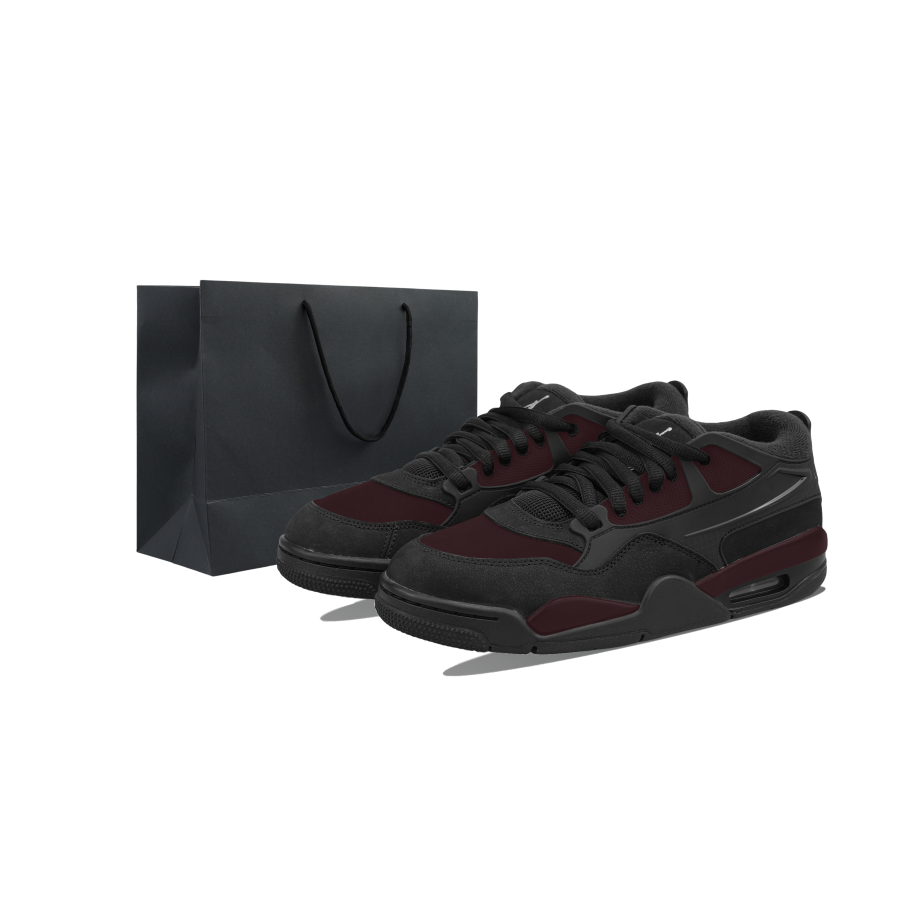 Jordan Jordan Air Jordan 4 Elegant Slip Resistant Abrasion Resistant Low top Kids Lifestyle Shoes Burgundy Teenagers