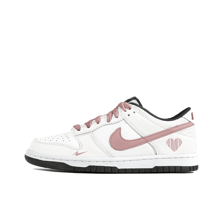 Nike Nike Dunk Slip Resistant Abrasion Resistant Low top Kids' Skateboarding Shoes White Pink Teenagers