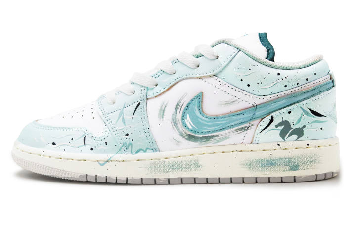Jordan Jordan Air Jordan 1 Cyber Qingma Slip Resistant Abrasion Resistant Slip Resistant Abrasion Resistant
