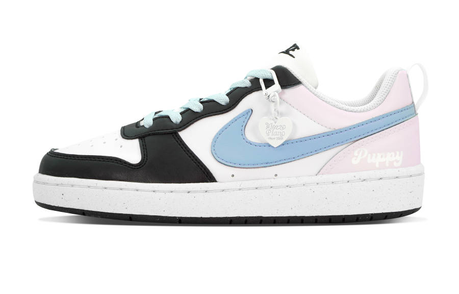 Nike Nike Court Borough Slip Resistant Abrasion Resistant Low top Kids' Skateboarding Shoes Black Blue Pink Teenagers