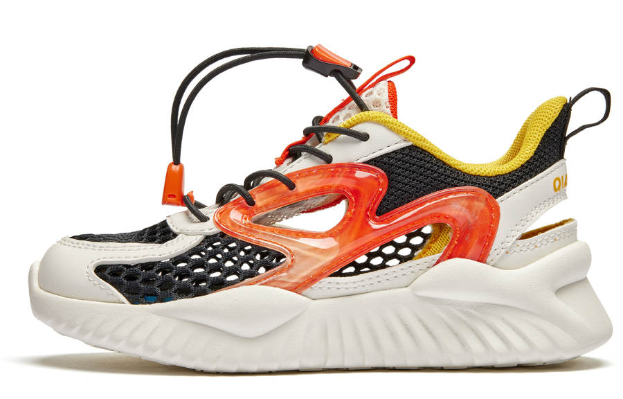 QIAODAN Pre school QIAODAN Back Rise 2.0 Cushioning Breathable Kids Lifestyle Shoes White Black Orange