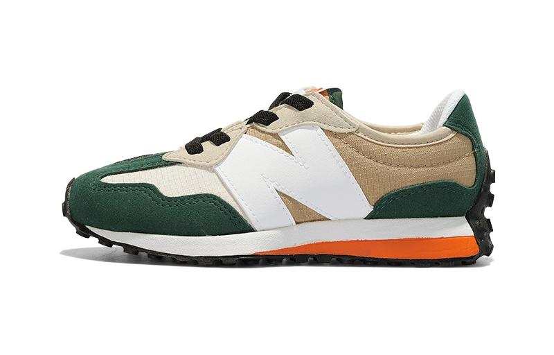New Balance New Balance NB 327 Comfortable Low top Kids' Running Shoes Beige Green Children Aged 3 7 Years Old