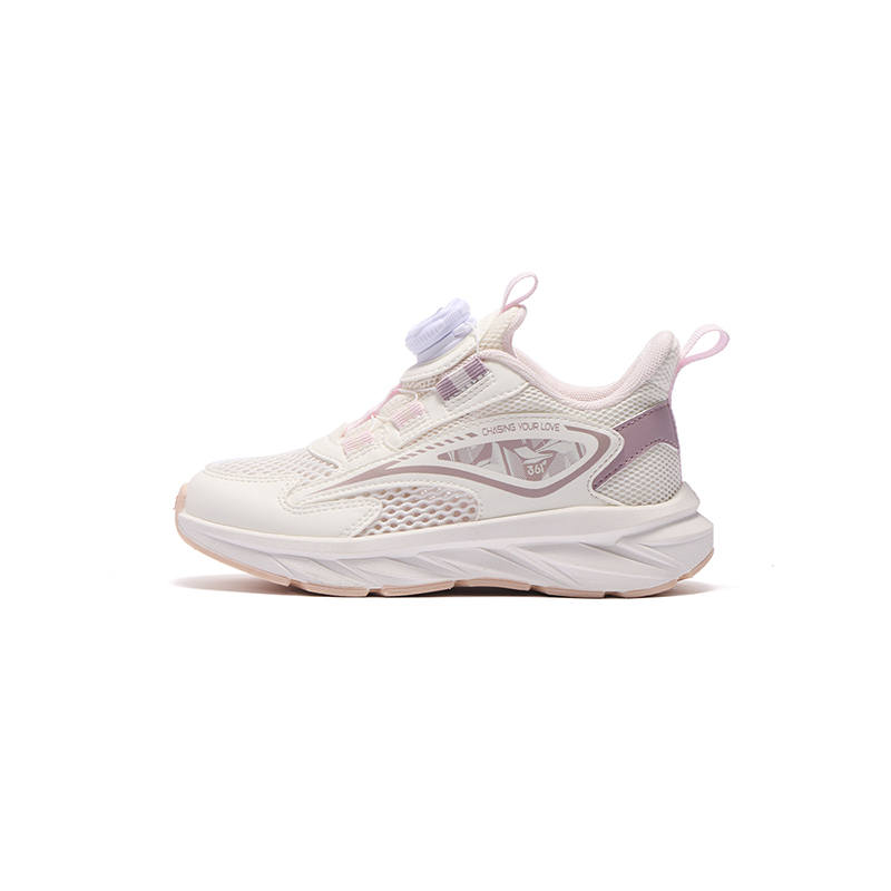 361°KIDS Running Shoes Feather White/Mist Dusty Purple Mesh Version Teenagers