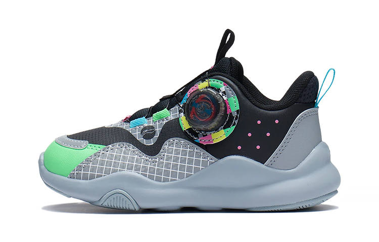 Li-Ning YOUNG Li Ning YOUNG Thunder Lady Kids Lifestyle Shoes Black Green Children Aged 3 7 Years Old