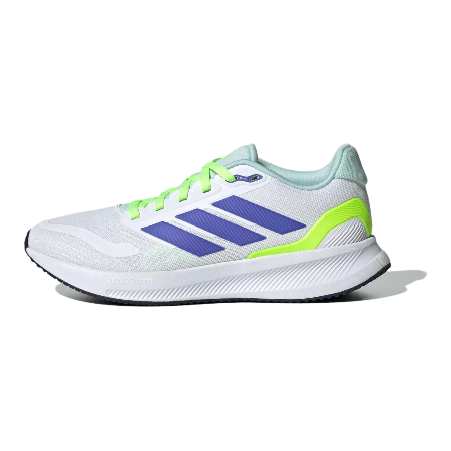 Adidas Adidas Runfalcon 5.0 Slip Resistant Abrasion Resistant Low top Kids' Running Shoes White Blue Teenagers