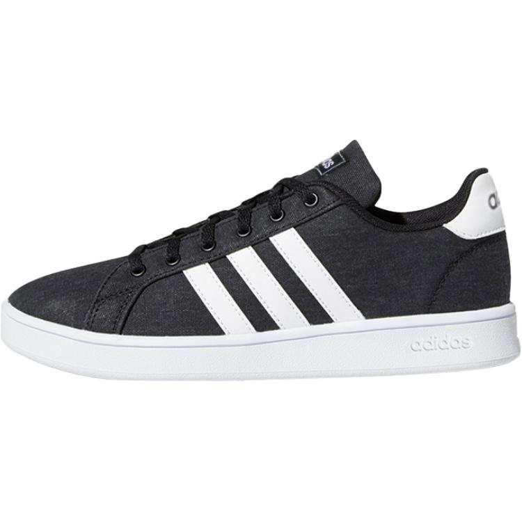 Adidas Neo GRAND COURT K Breathable Low top Skateboard Shoes Gray Black Kids'