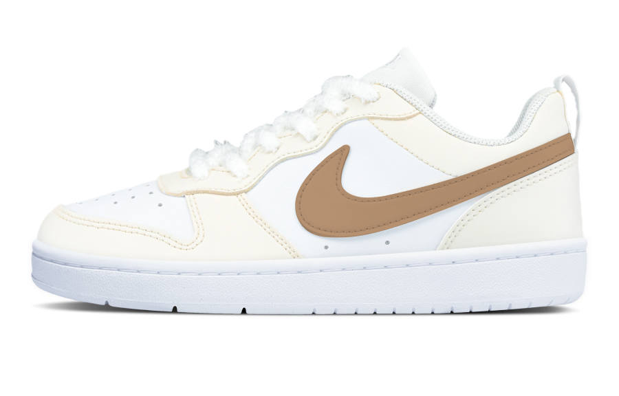 Nike Nike Court Borough Maris Sal Mocha Versatile Slip Resistant Abrasion Resistant Low top Kids' Skateboarding Shoes Ivory