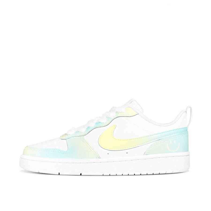 Nike Nike Court Borough Active Smiley Face Low top Kids' Skateboarding Shoes Yellow Blue Teenagers
