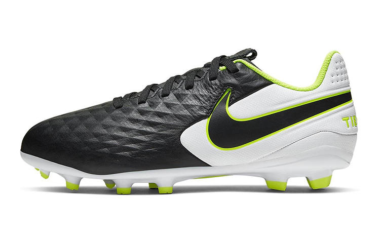 Nike Nike JR Legend 8 Academy FG/MG Slip-Resistant Cushioning Wear-Resistant Low-Top Soccer Shoes Black White Green Kids'