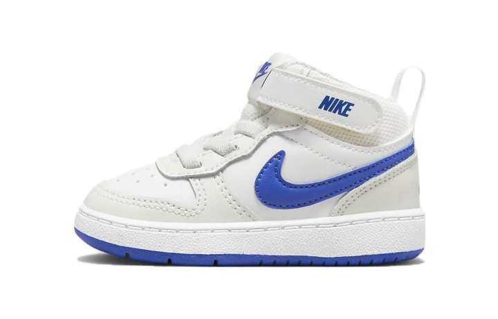 Nike Nike Court Borough Mid 2 Slip Resistant Cushioning Abrasion Resistant Mid top Toddler Shoes White Blue