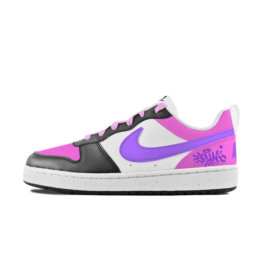 Nike Nike Court Borough Slip Resistant Abrasion Resistant Low top Kids' Skateboarding Shoes White Teenagers